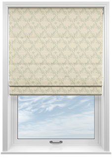 Trellis Prints, Vine and Bloom Romsey Bud Green - Twist&Fit Roman Blind